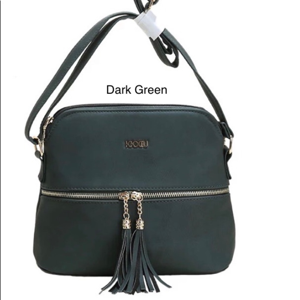 KKXIU crossbody with tassel medium dome leather